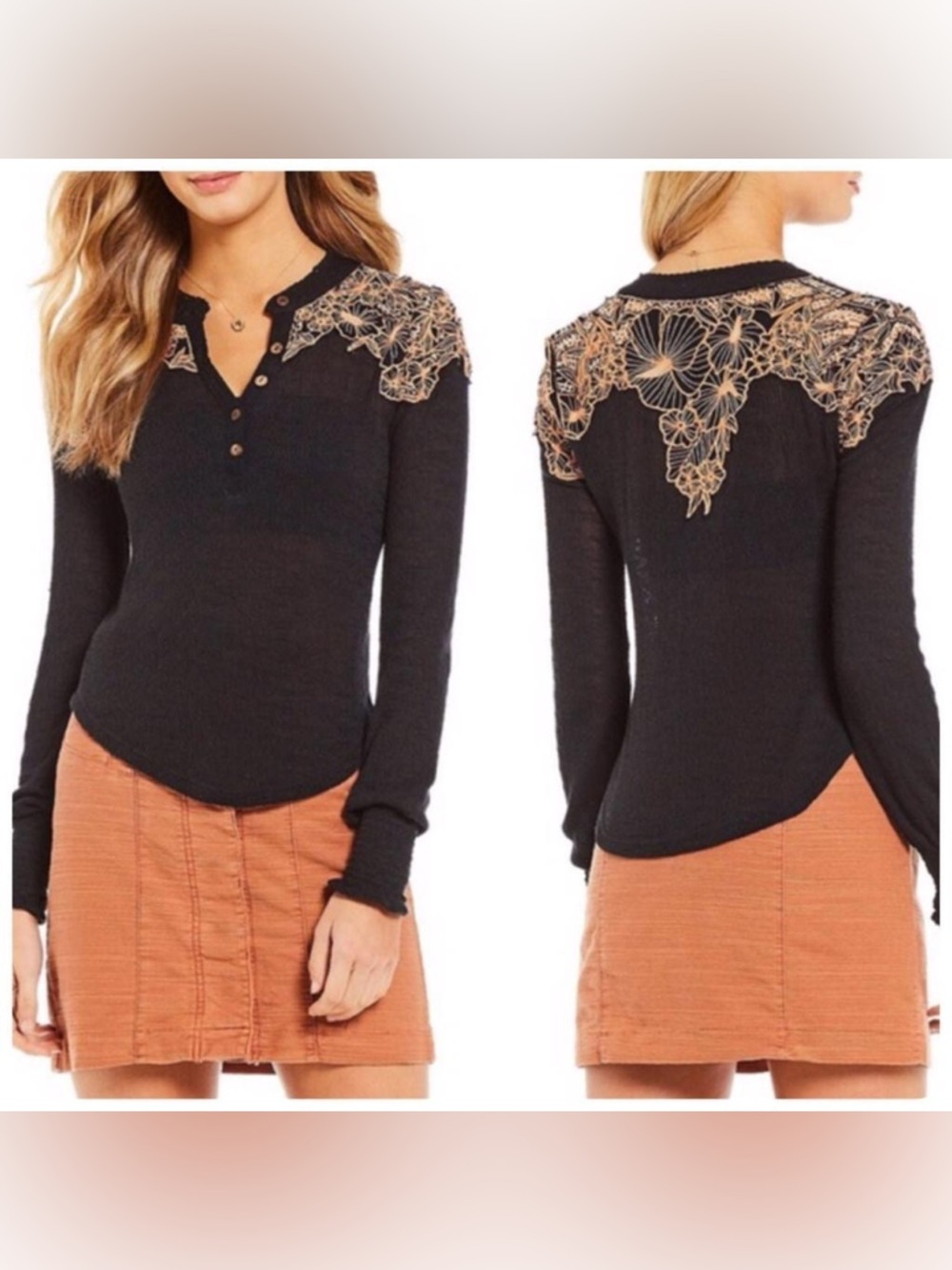 Free People Easy Breezy Henley Top